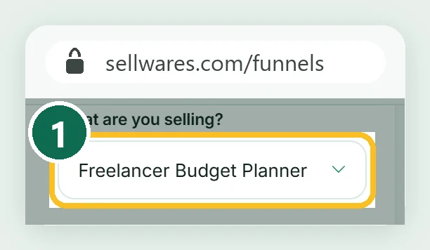 Close-up of the What are you selling picker set to the Freelancer Budget Planner