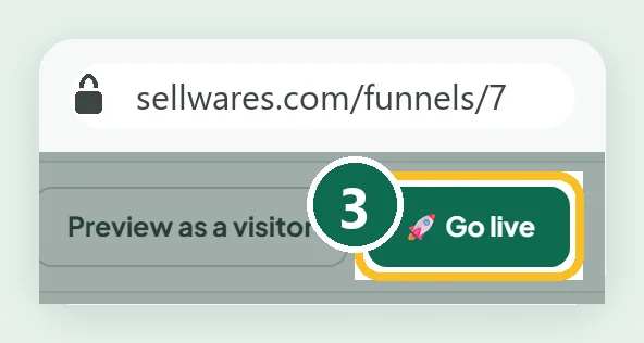 Close-up of the Go live button